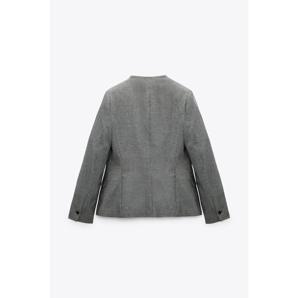 ZARA TAILORED HOUNDSTOOTH BLAZER - Picture 4 of 9